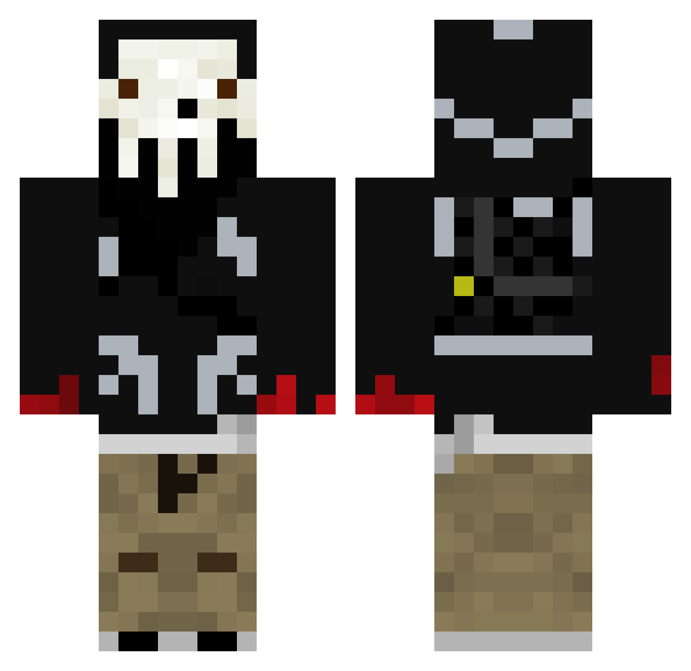 Spiderfhit Minecraft skin, front and back view
