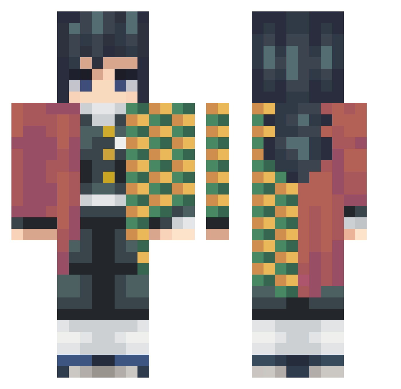 JavoT1 Minecraft skin, front and back view