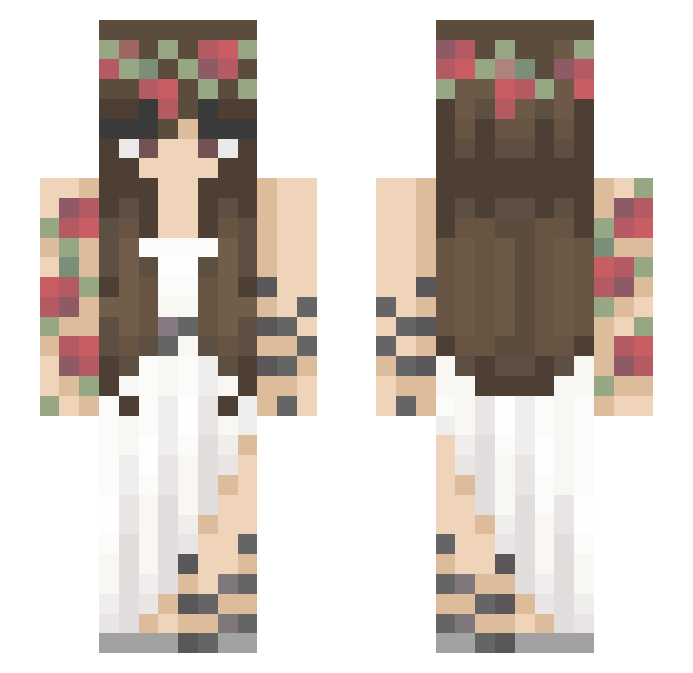 gigglybug Minecraft skin, front and back view