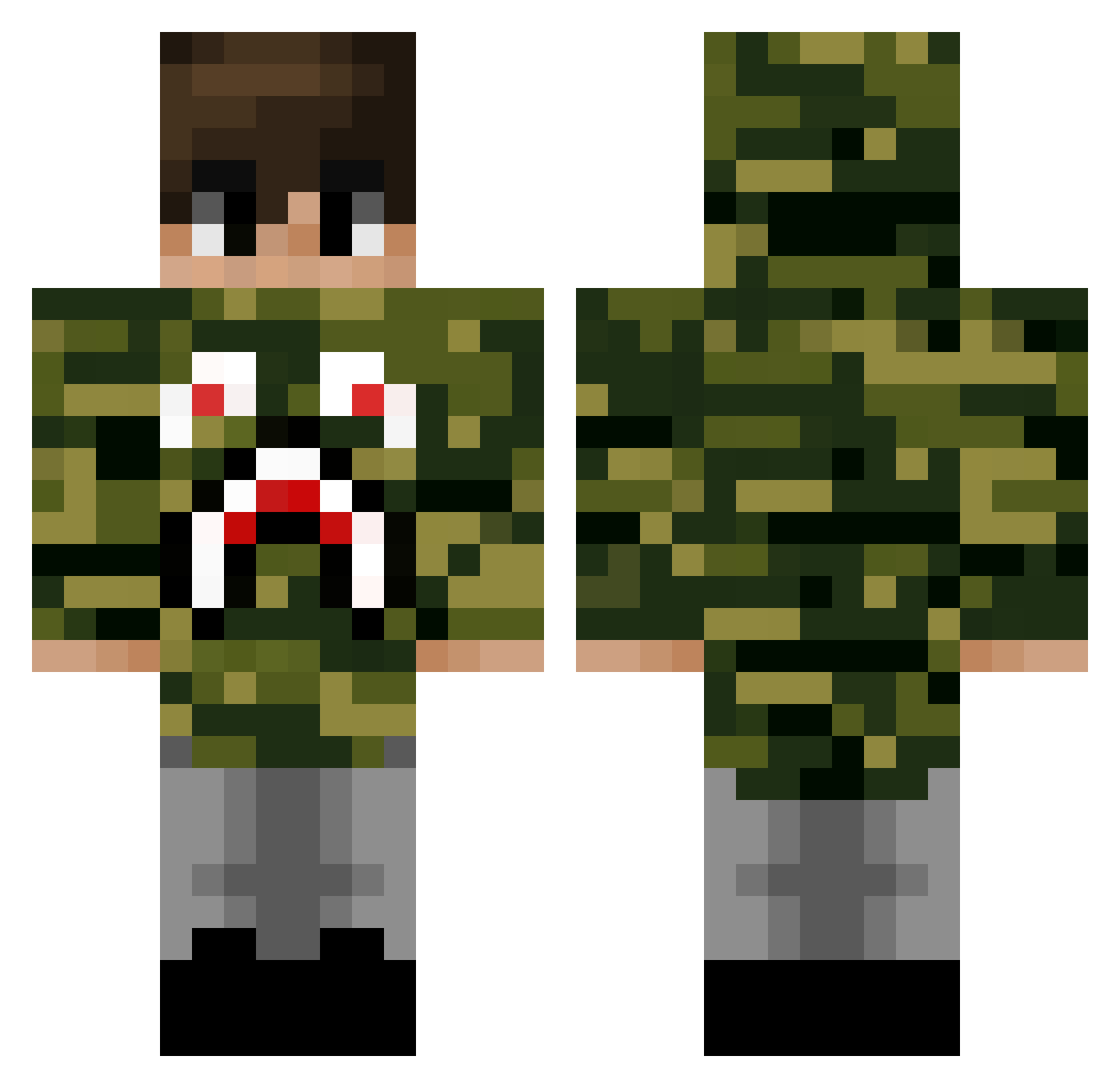 garjuju Minecraft skin, front and back view
