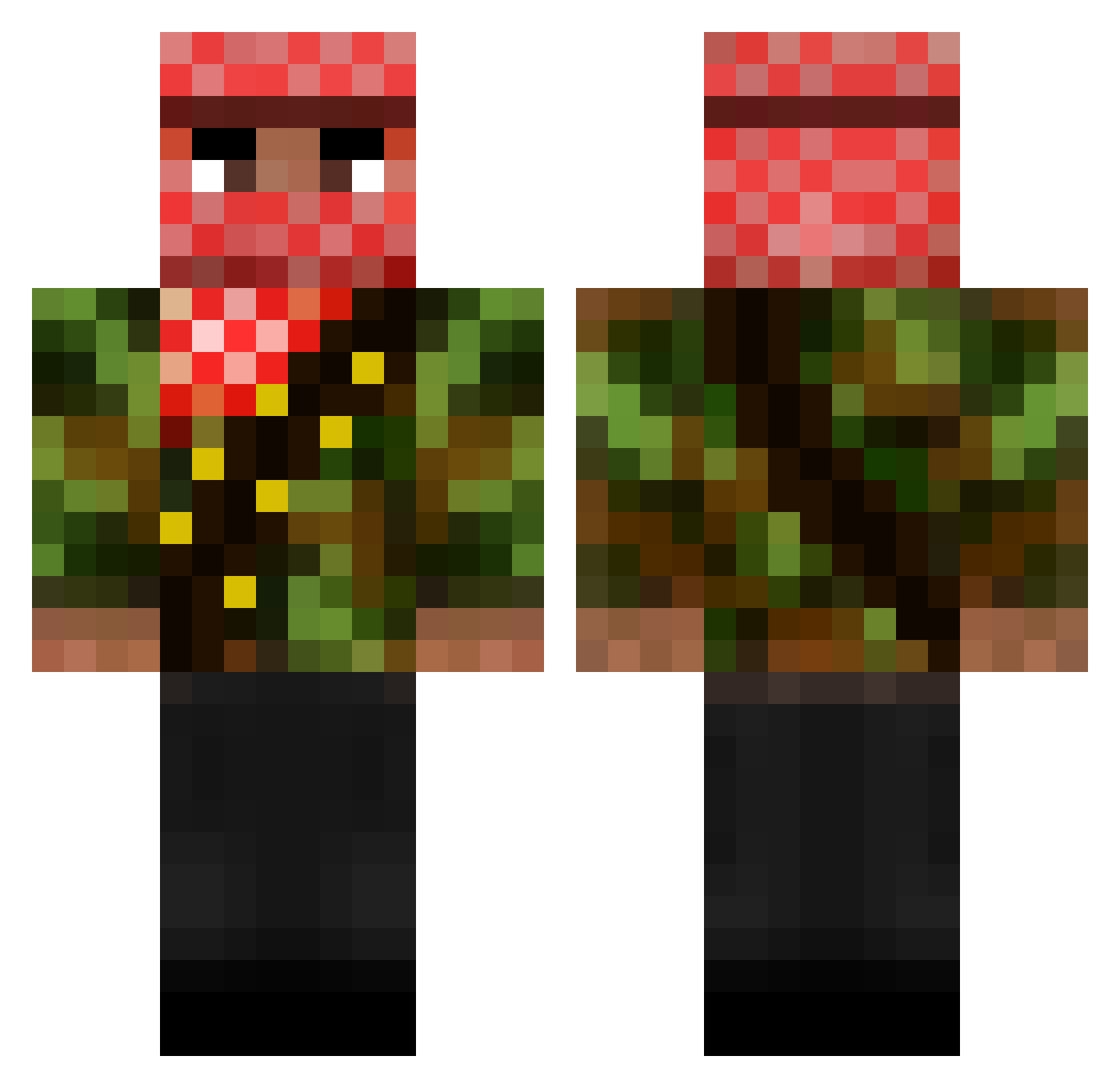 GrandmasCoke Minecraft skin, front and back view