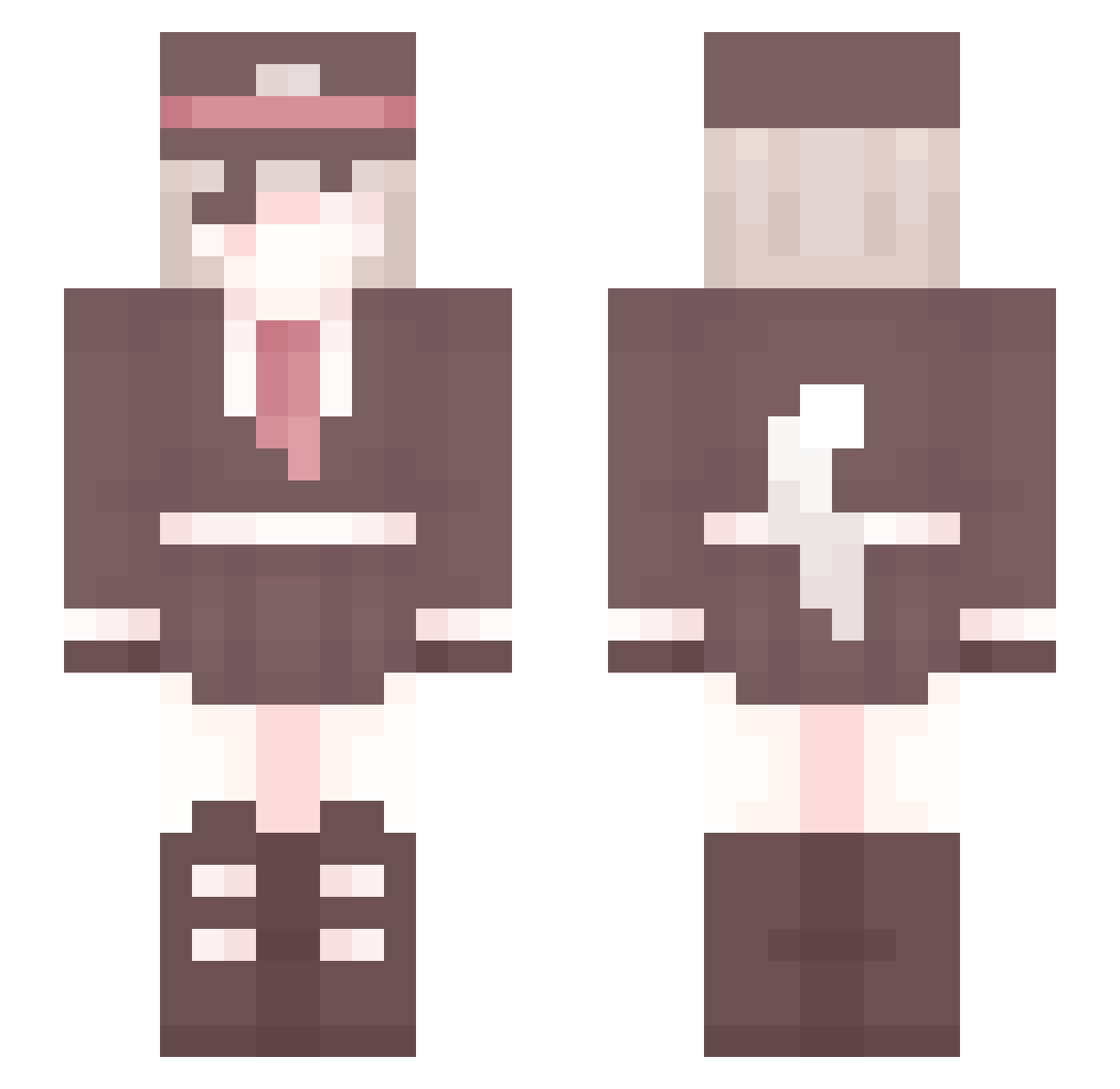 Vinny0w0 Minecraft skin, front and back view
