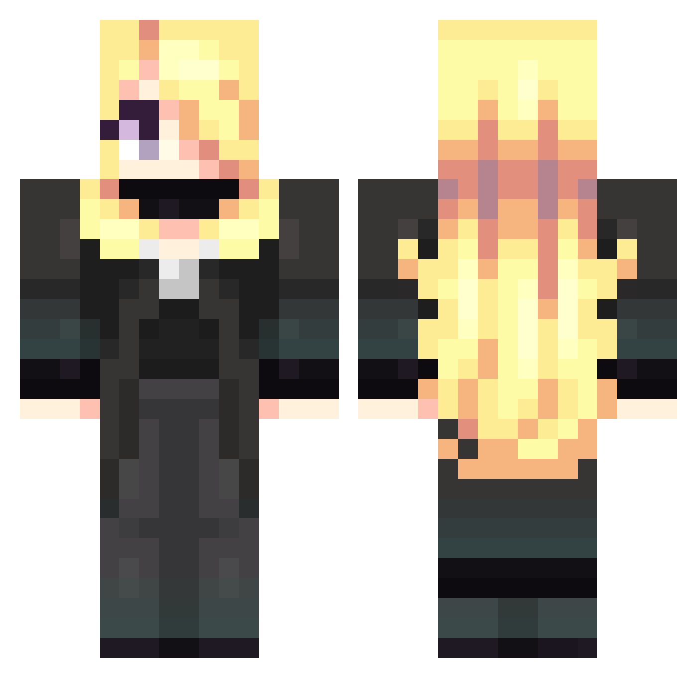 Lavelic1 Minecraft skin, front and back view