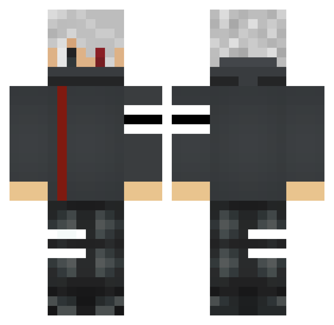 SmeltArt Minecraft skin, front and back view