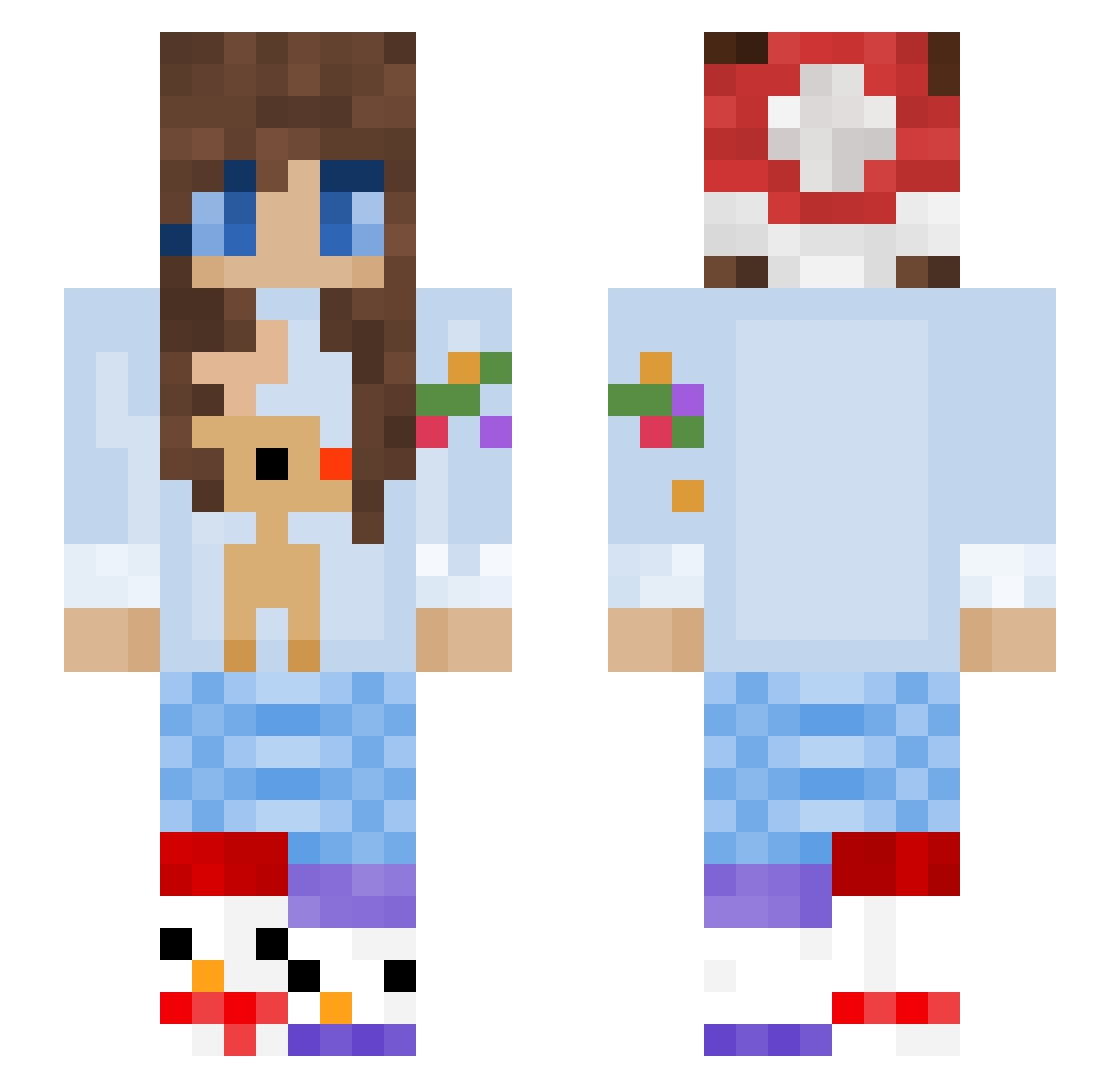 AbusingRN Minecraft skin, front and back view