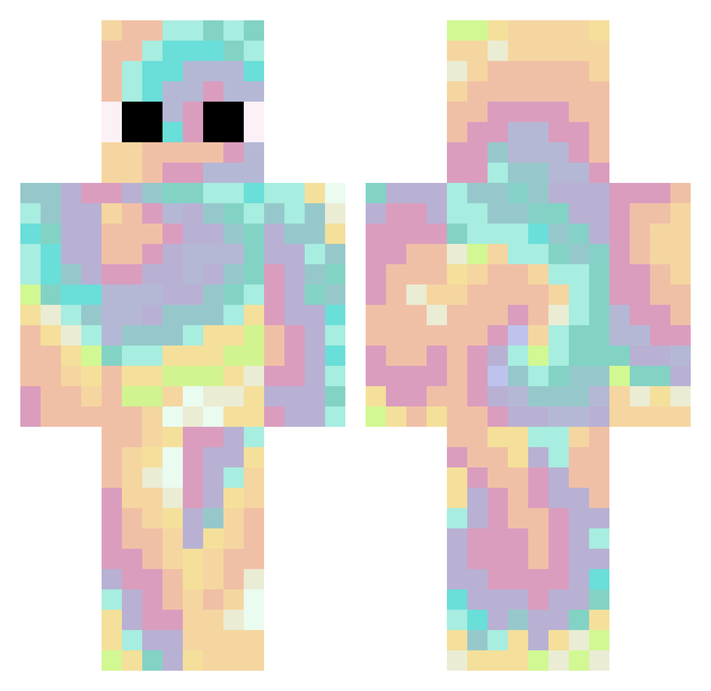 Monnstertrack Minecraft skin, front and back view