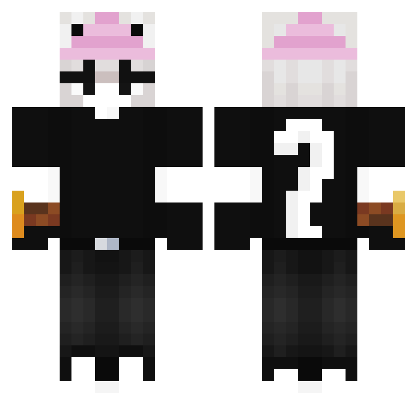 Clarise007 Minecraft skin, front and back view