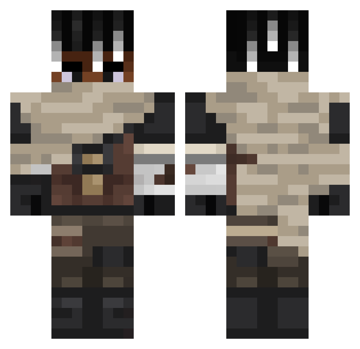 choyrou Minecraft skin, front and back view