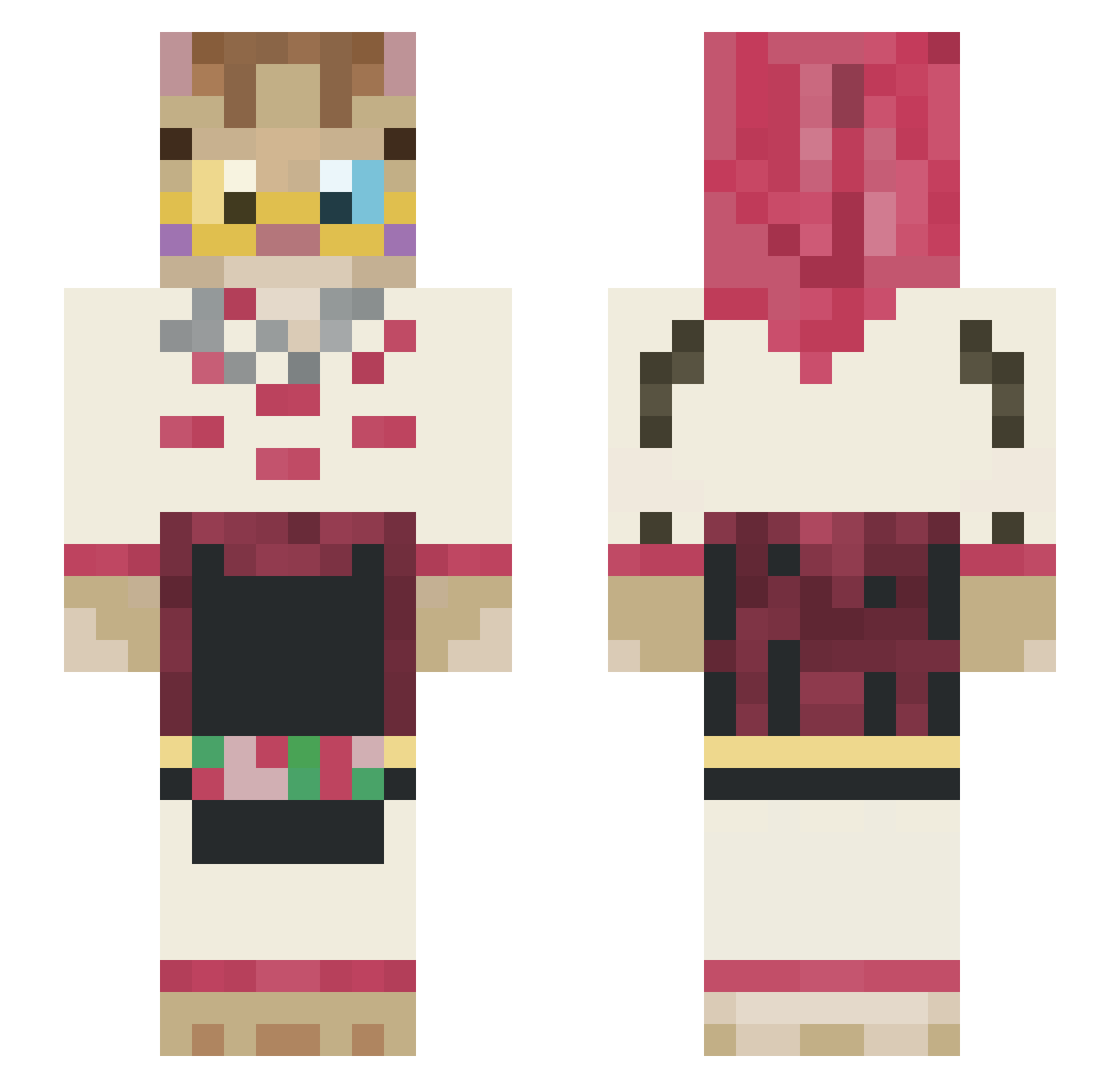 JimKagia10 Minecraft skin, front and back view