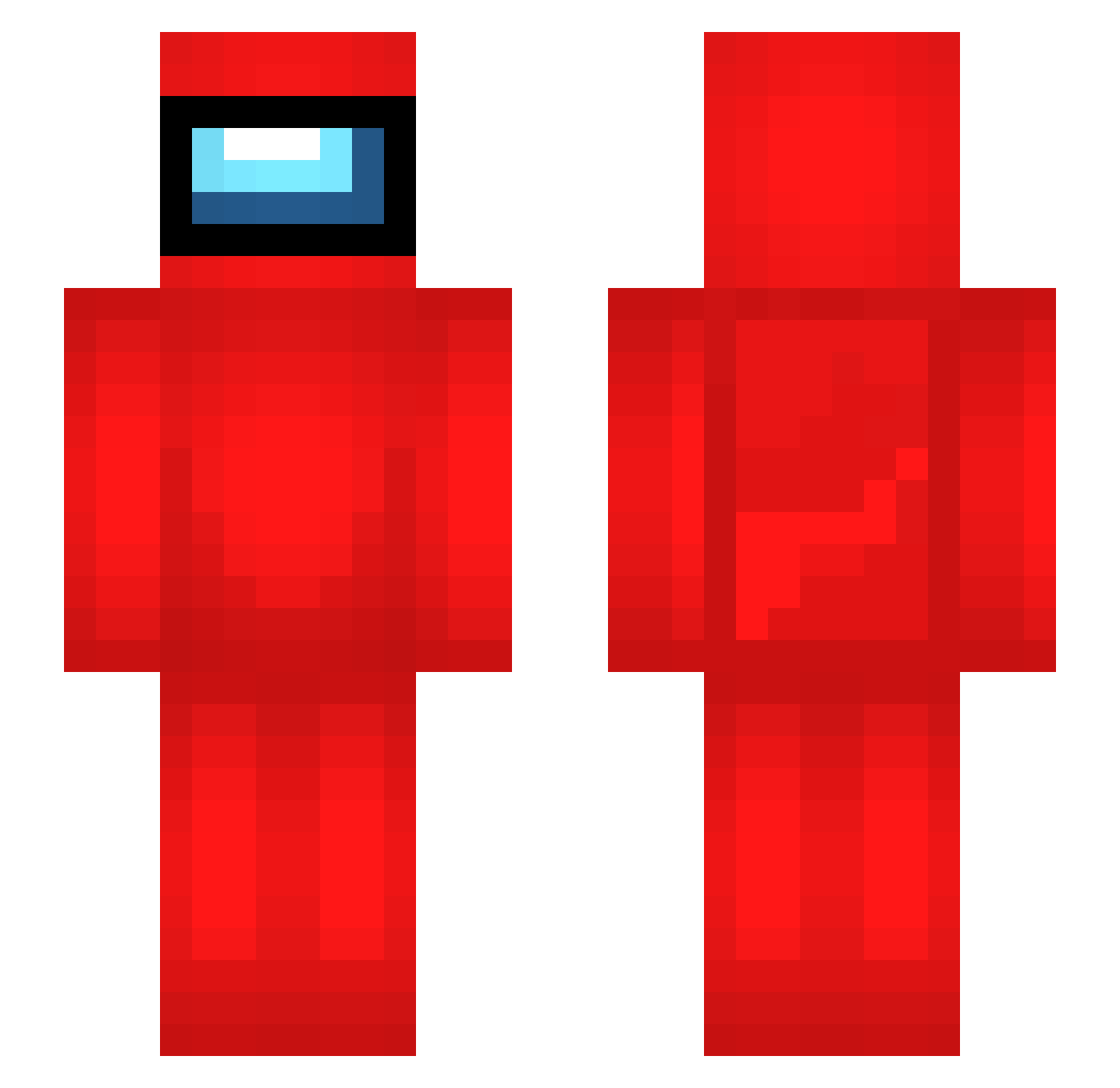 Cornhole Minecraft skin, front and back view