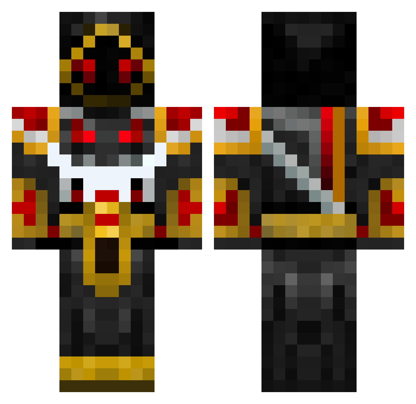 Sunfighter Minecraft skin, front and back view