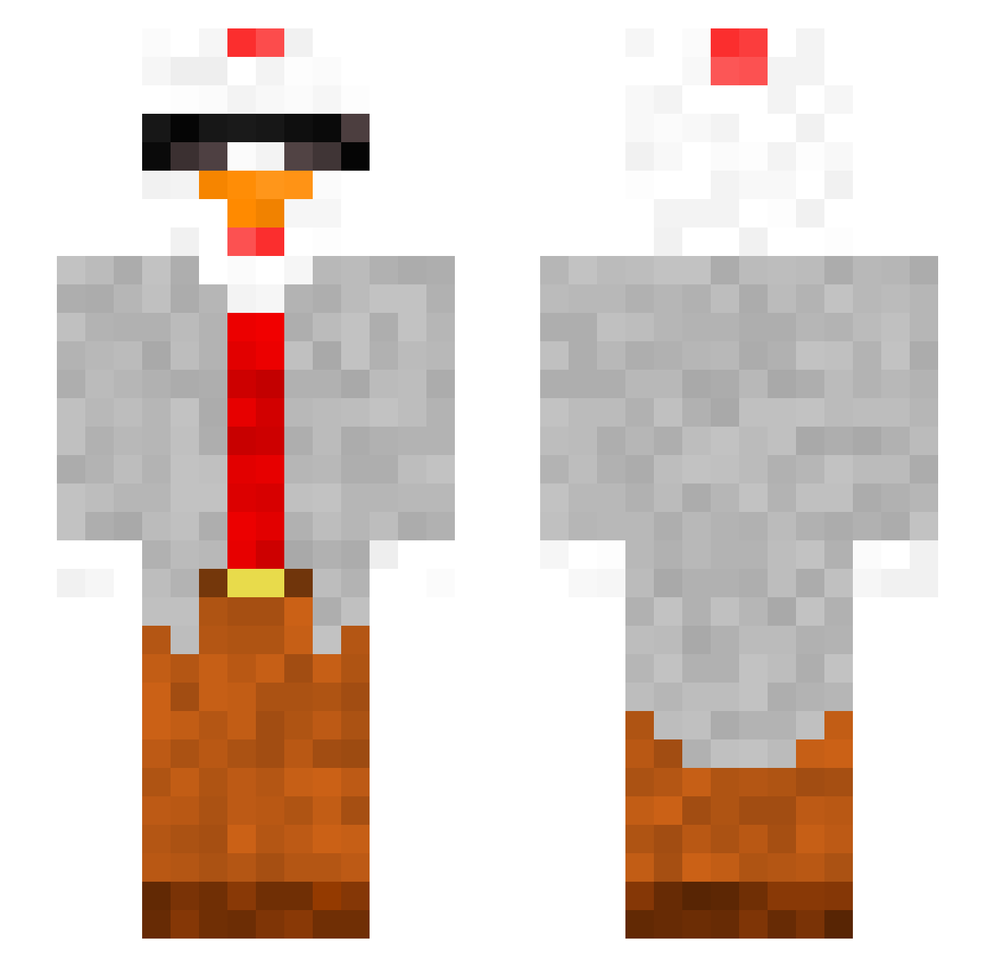PrstekUmazan Minecraft skin, front and back view