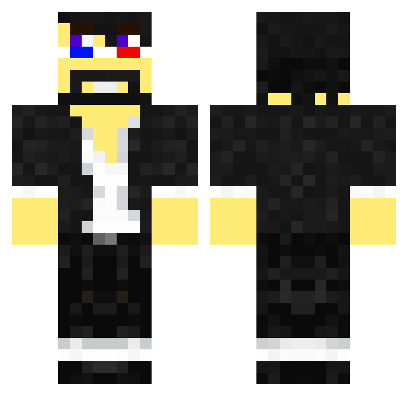 Chivies Minecraft skin, front and back view