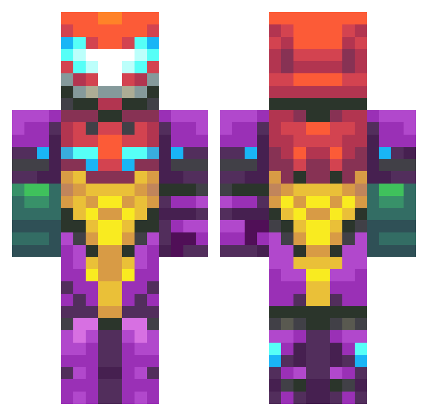 lobo8080 Minecraft skin, front and back view