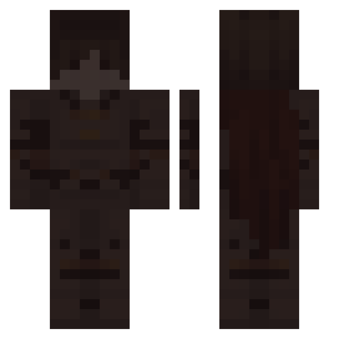 Purlicues Minecraft skin, front and back view