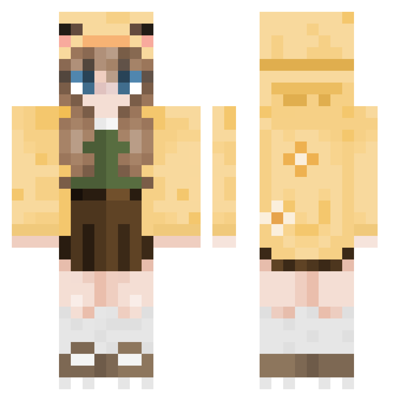 BeanieBBoy Minecraft skin, front and back view