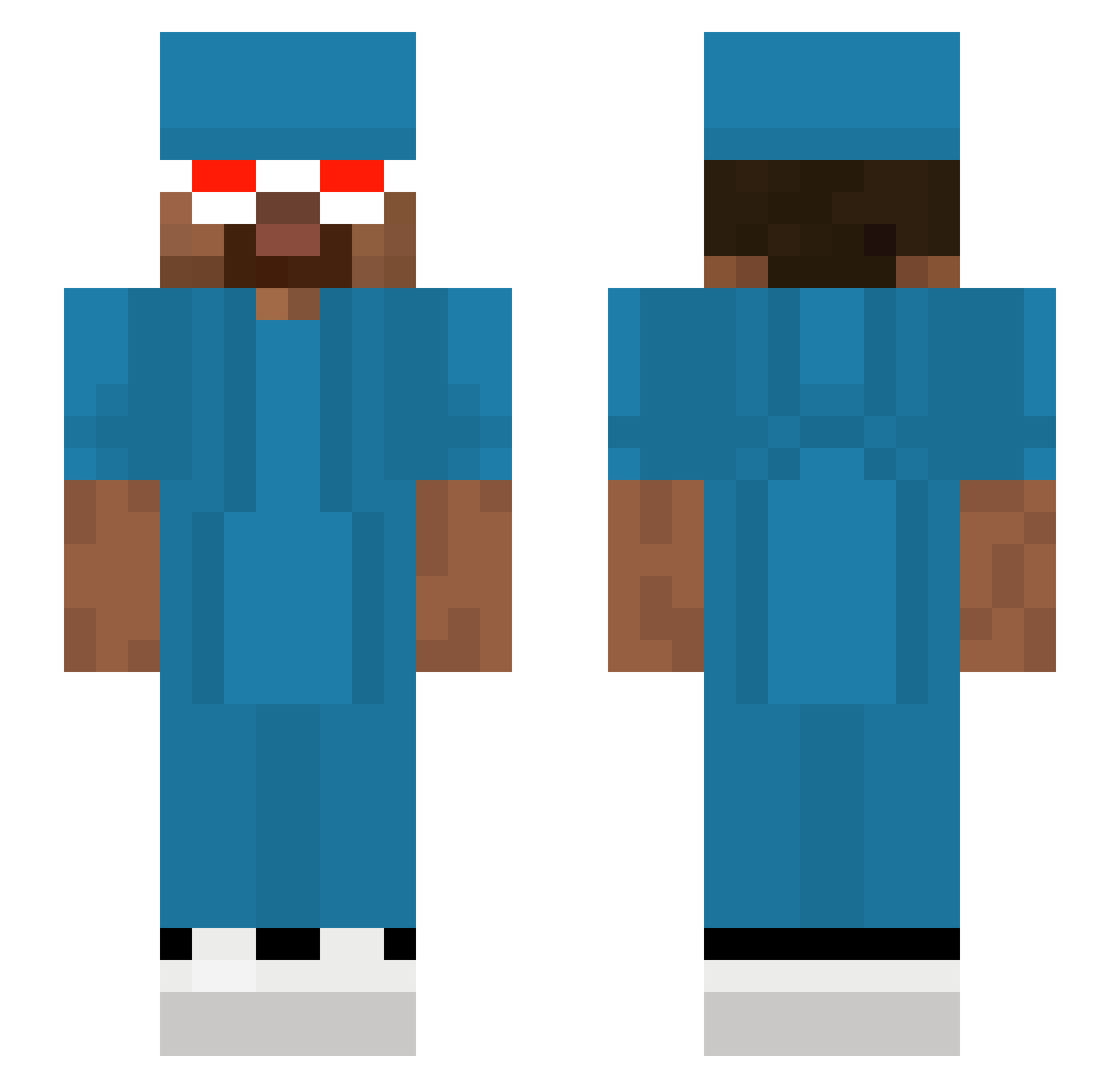 Chl0rineDaddy Minecraft skin, front and back view