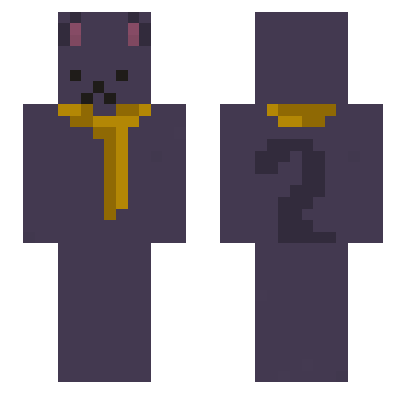 Kamik Minecraft skin, front and back view