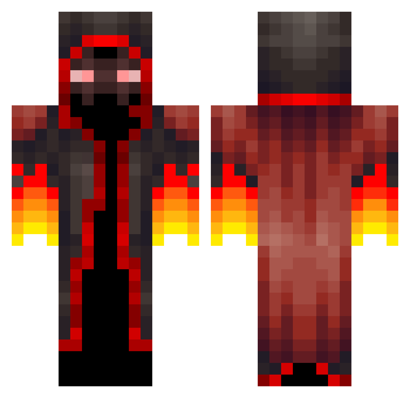 APplosion Minecraft skin, front and back view