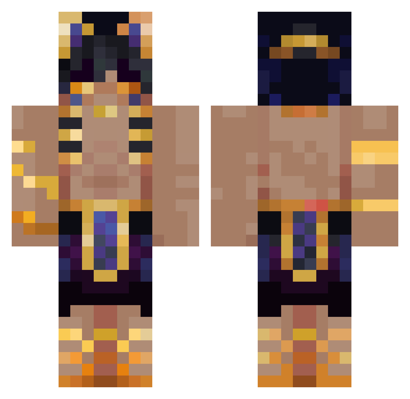 TheStarRea Minecraft skin, front and back view