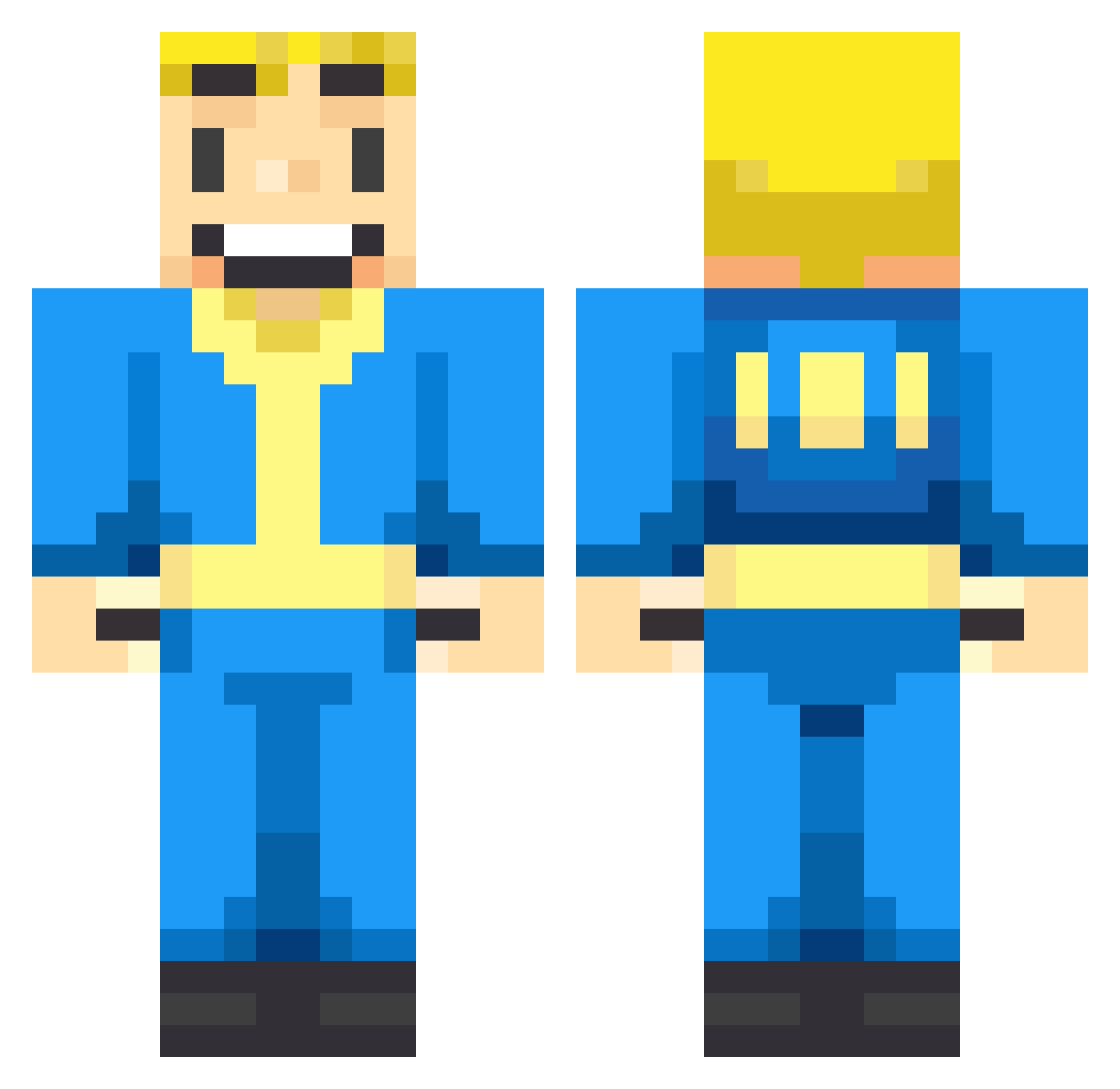 K1nG_Boz0 Minecraft skin, front and back view