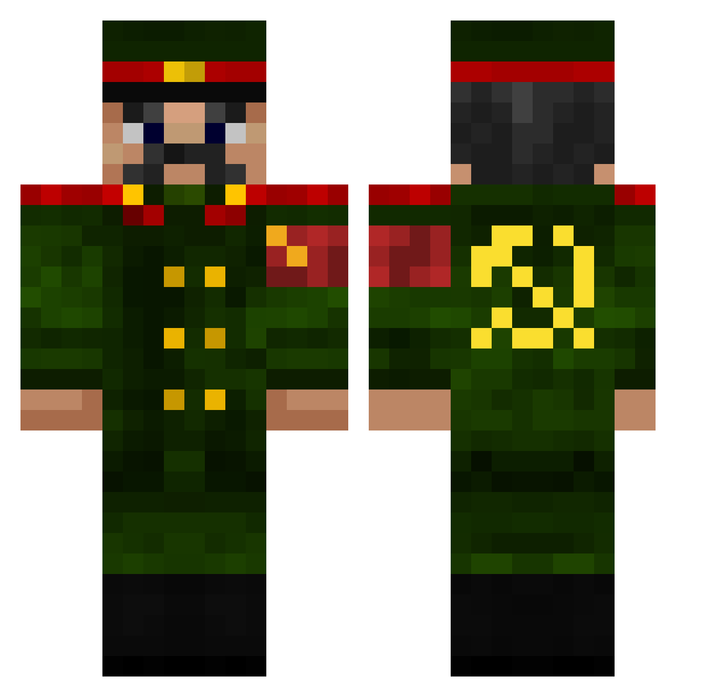 turpol Minecraft skin, front and back view