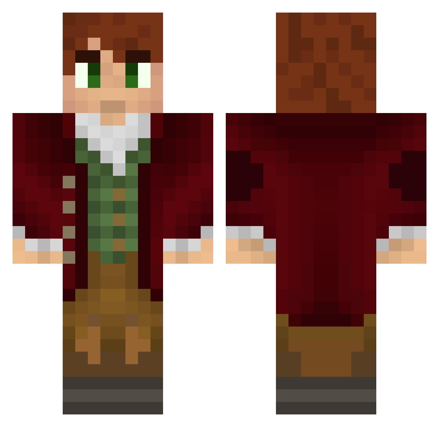 fumier Minecraft skin, front and back view