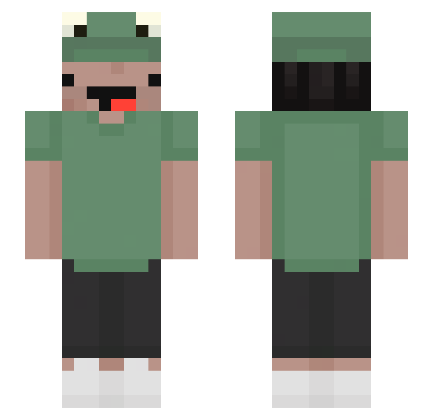 brahms Minecraft skin, front and back view