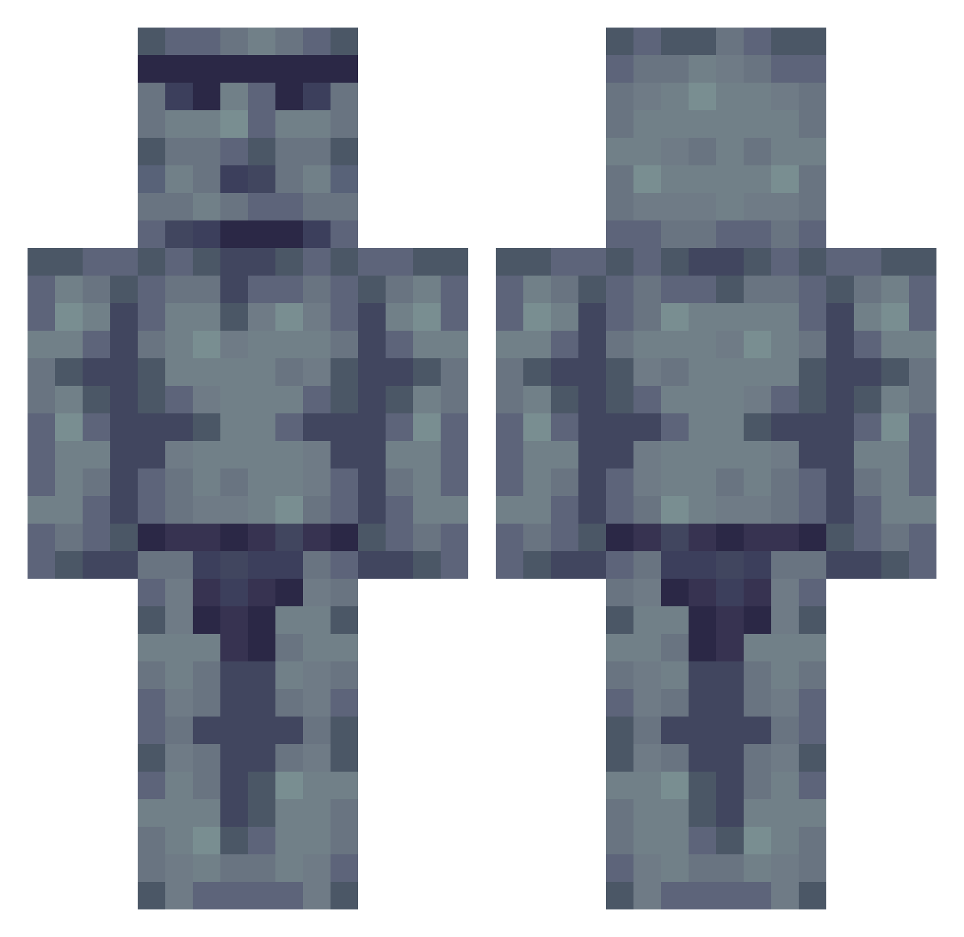 16x5 Minecraft skin, front and back view