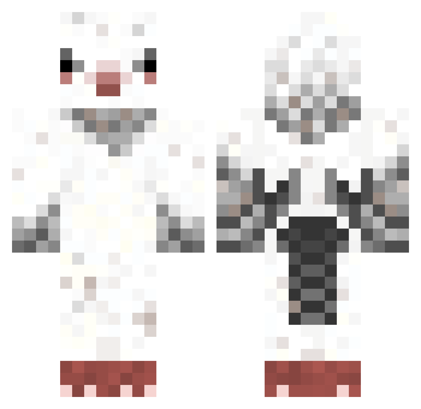 biaqt Minecraft skin, front and back view