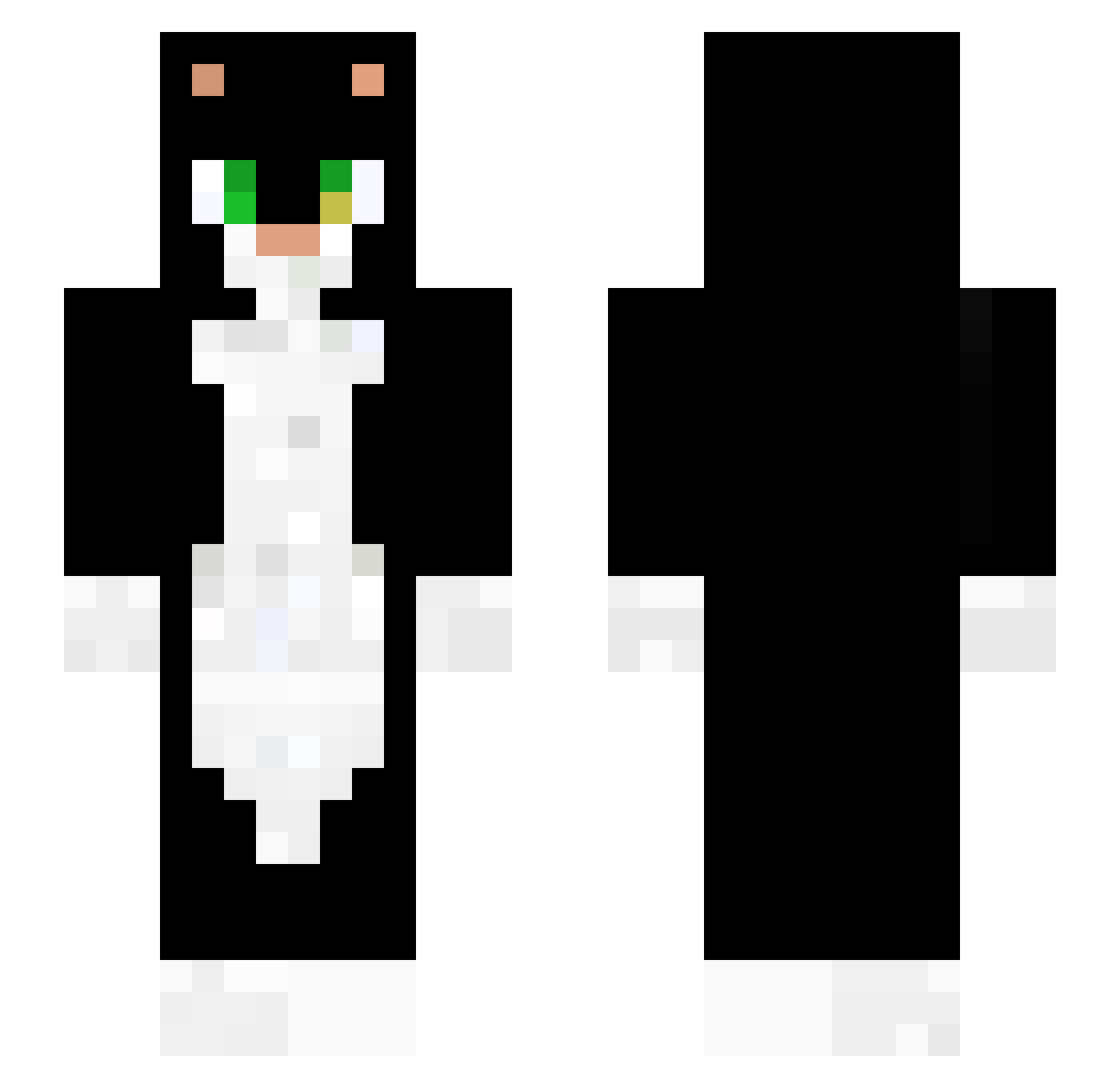 MannyChat Minecraft skin, front and back view