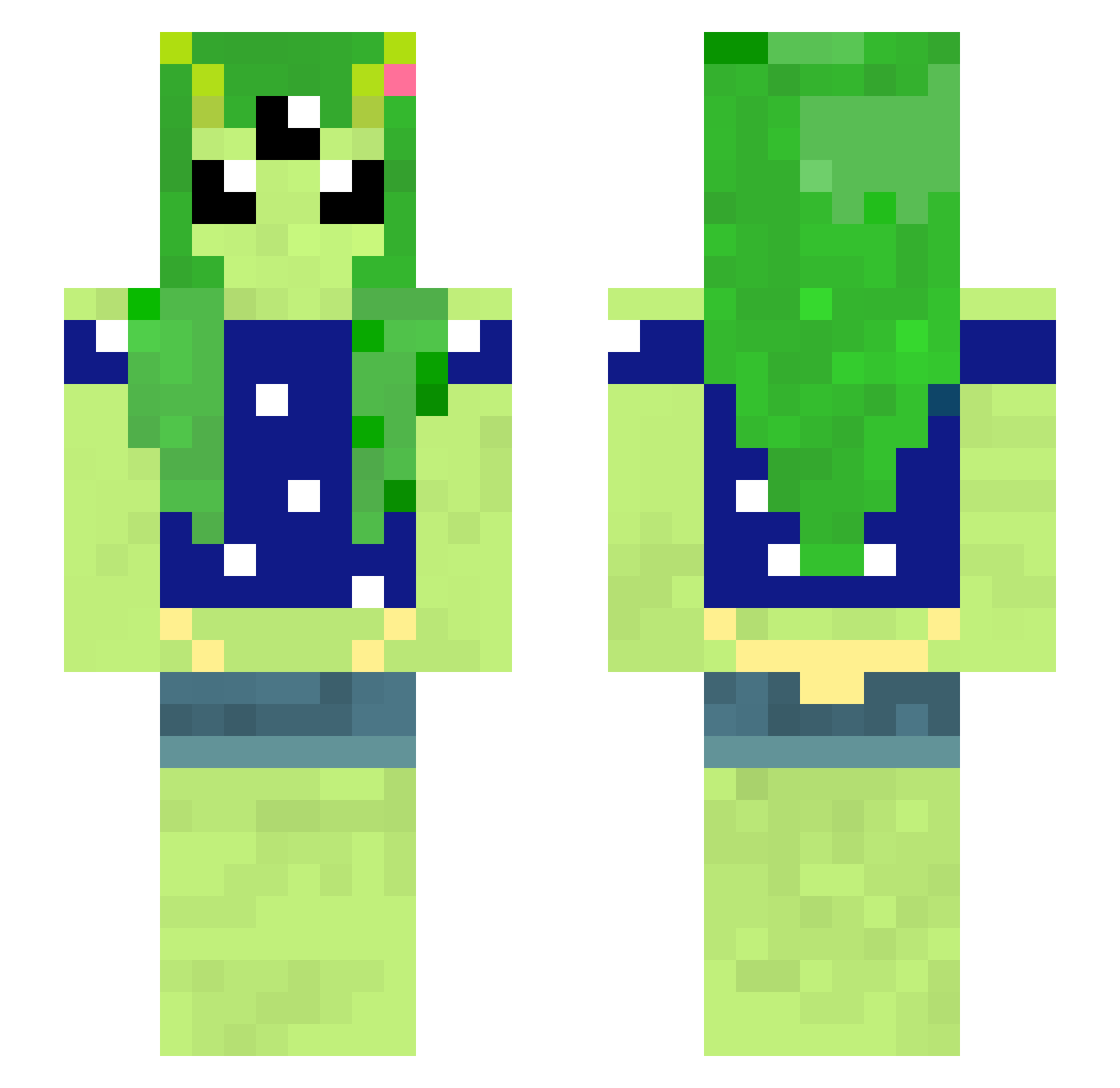 teasement Minecraft skin, front and back view