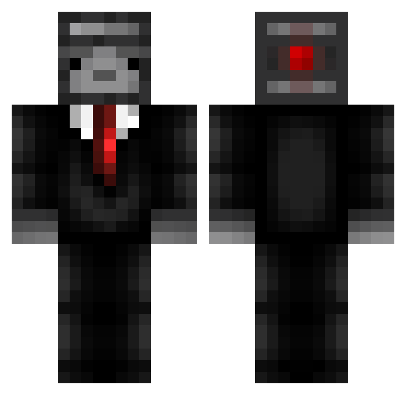 D4RKTARGET Minecraft skin, front and back view