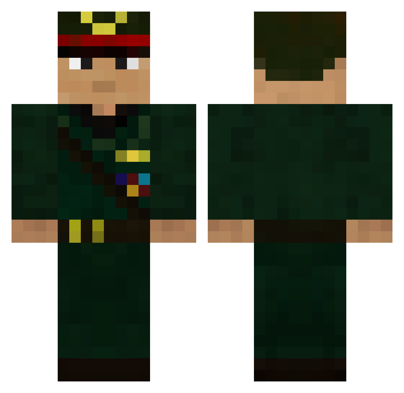 Tiger_Woods__ Minecraft skin, front and back view