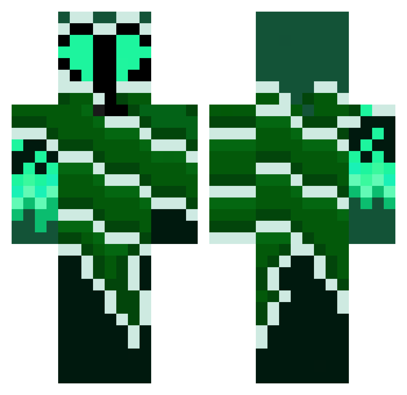H0llowHusk Minecraft skin, front and back view