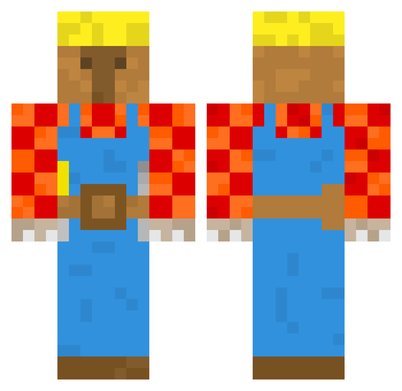 CapybaraOnTv Minecraft skin, front and back view