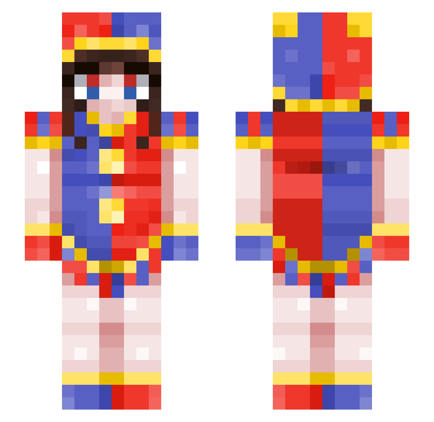 liveleaking Minecraft skin, front and back view