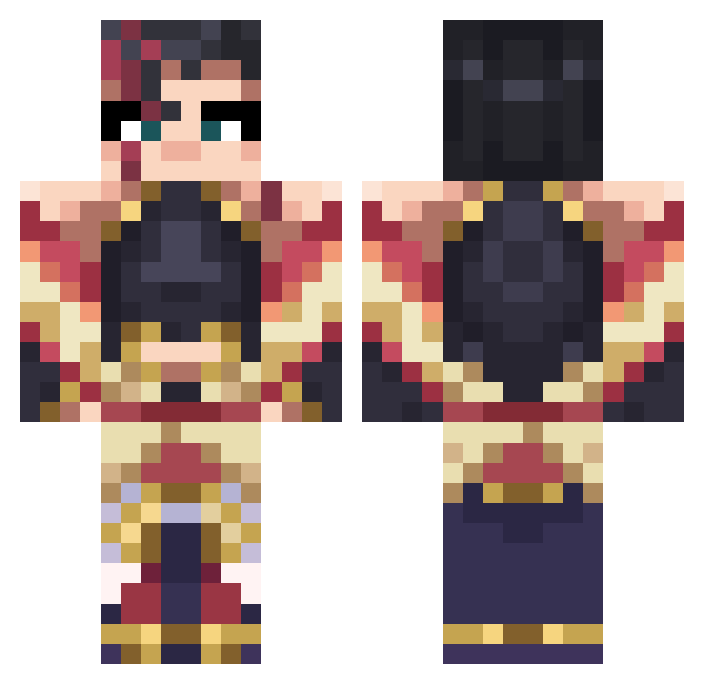 KiodaNFT Minecraft skin, front and back view