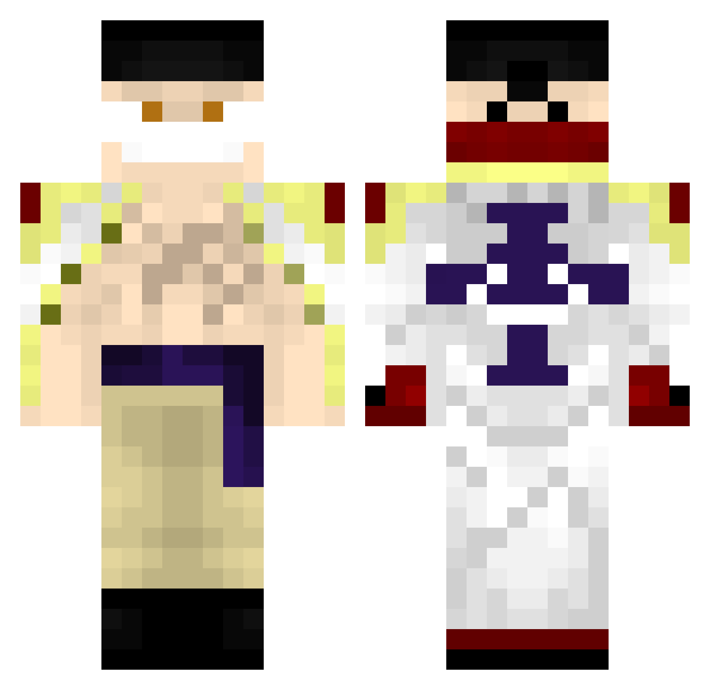 ValenteB Minecraft skin, front and back view