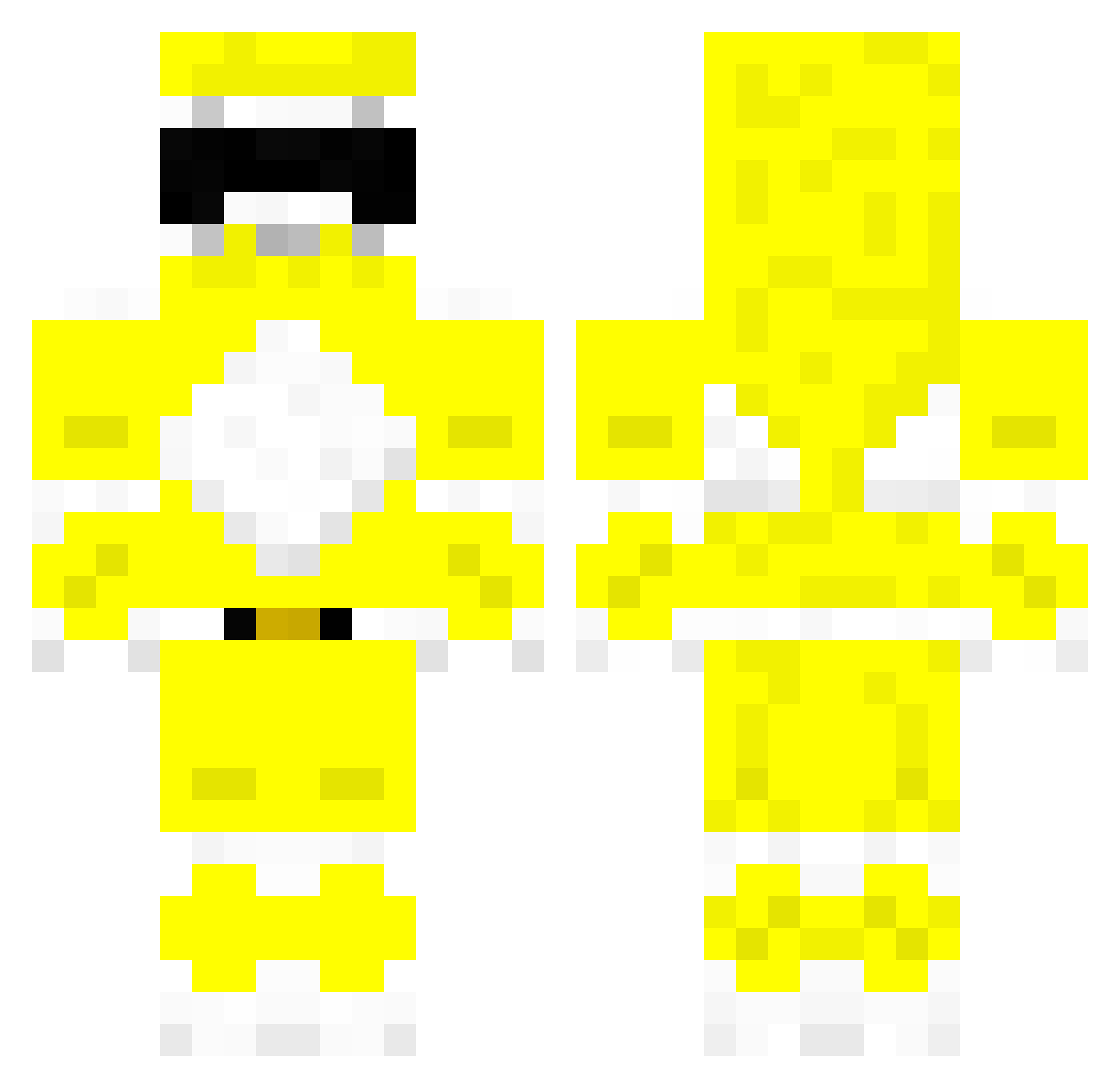 Presbyterian Minecraft skin, front and back view