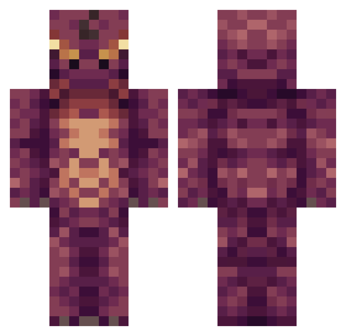 Lvwis Minecraft skin, front and back view