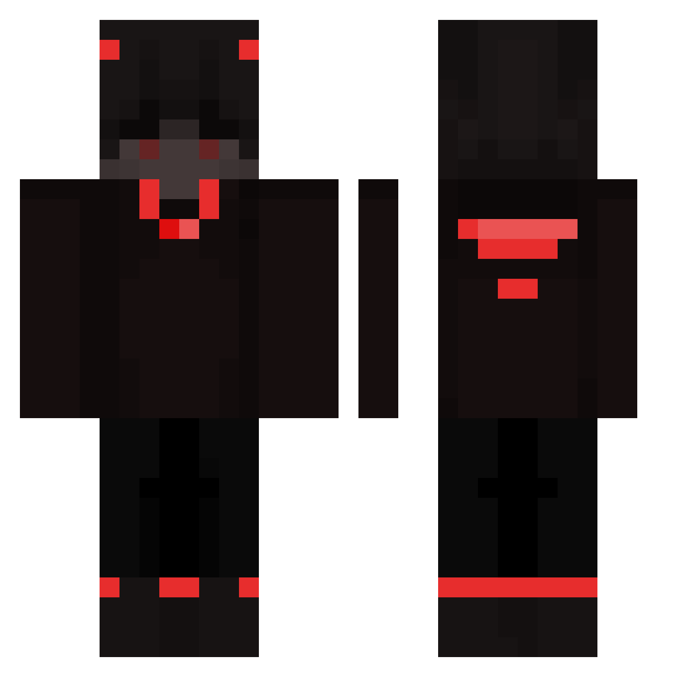 Verves Minecraft skin, front and back view