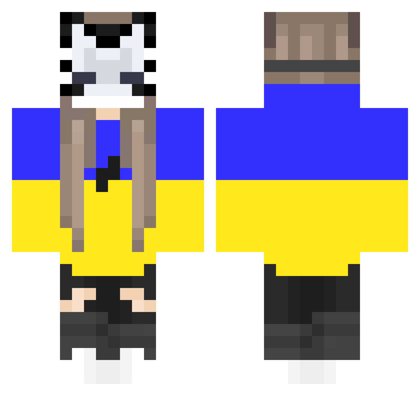 ccBesc Minecraft skin, front and back view