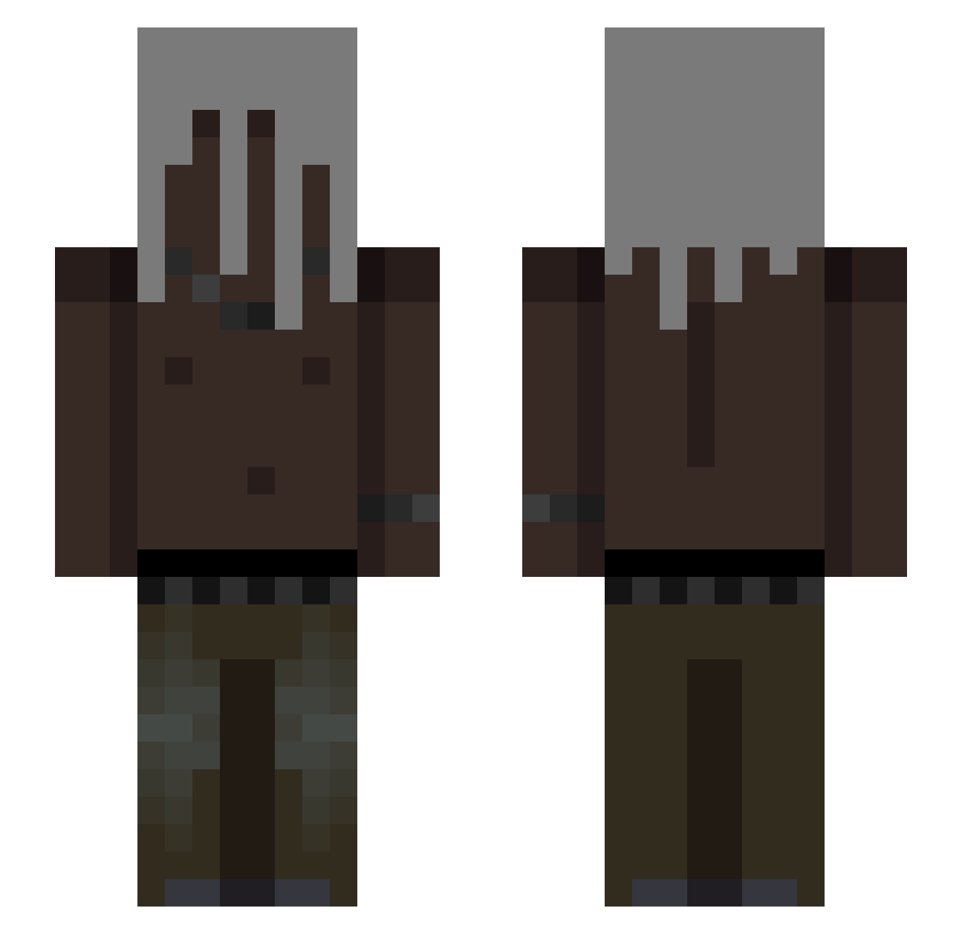 NeptuneTwoPluto Minecraft skin, front and back view