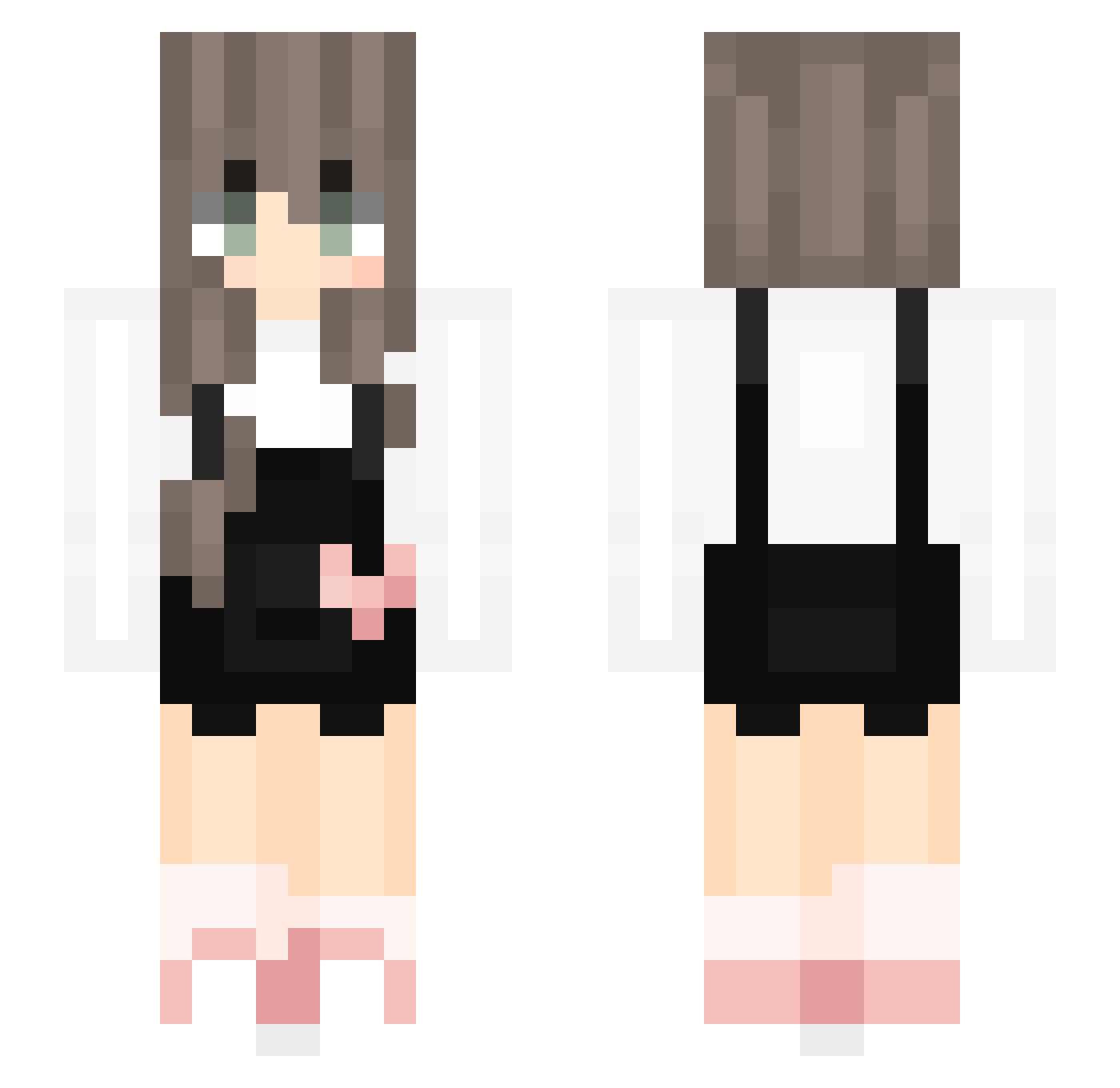 PrivateMercel1sa Minecraft skin, front and back view