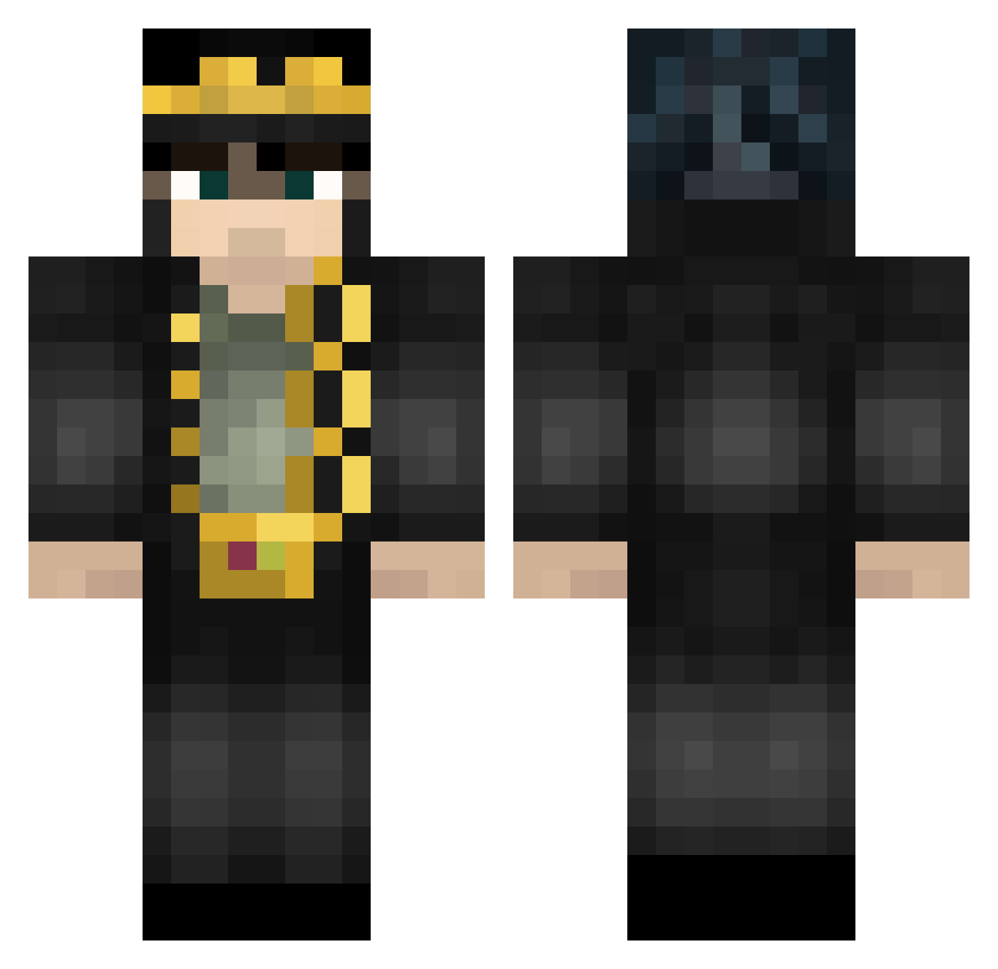 MoonlightDesu Minecraft skin, front and back view