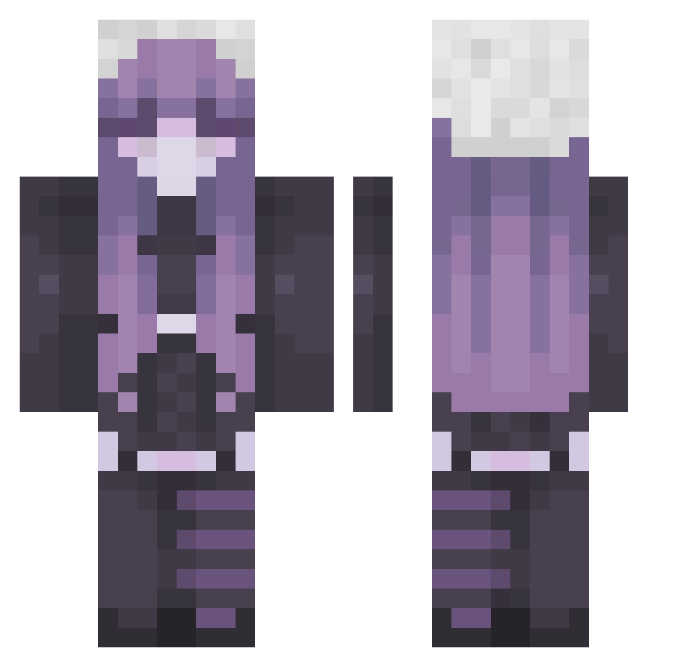 PozytywnA1209 Minecraft skin, front and back view