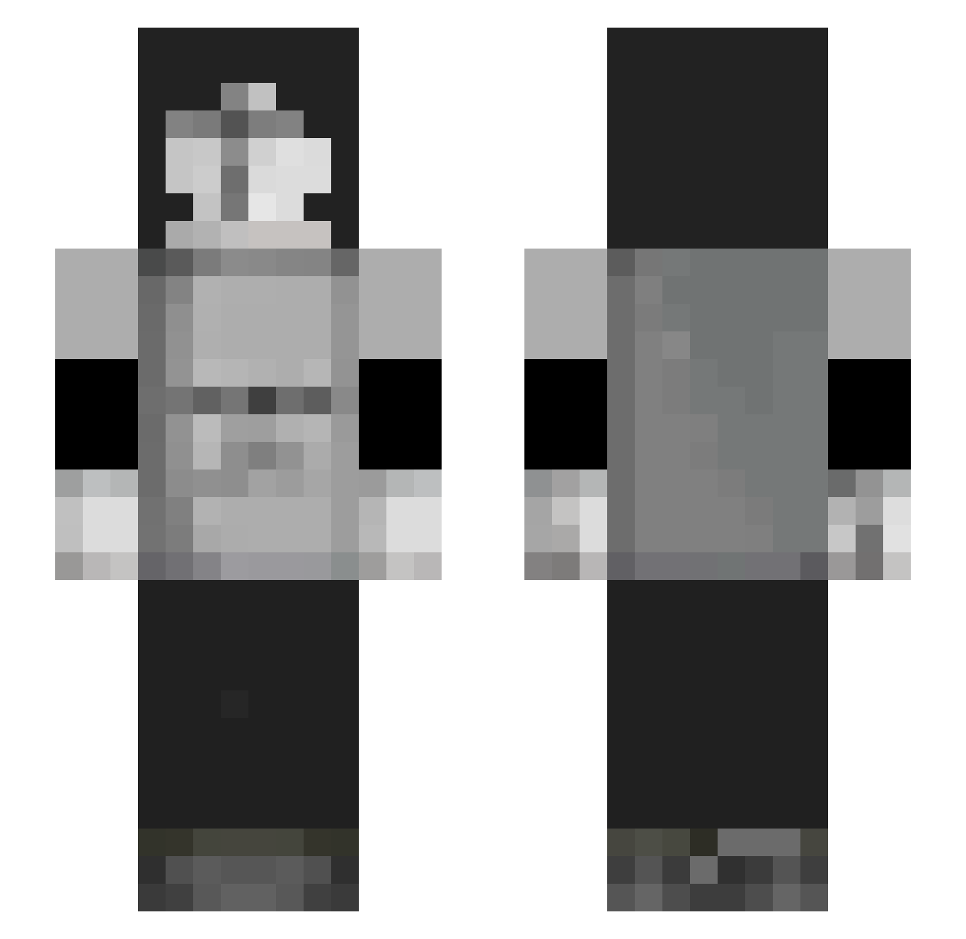 ImpNiji Minecraft skin, front and back view