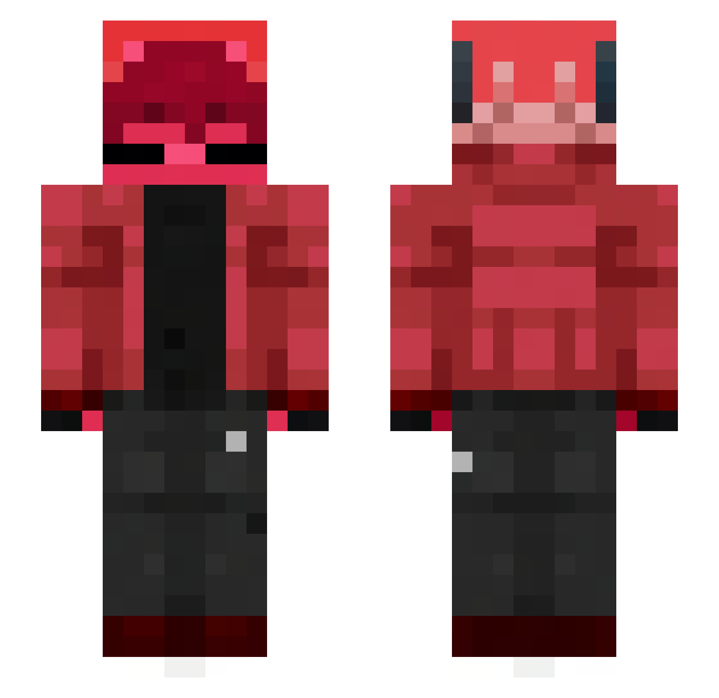 minzzX3_ Minecraft skin, front and back view