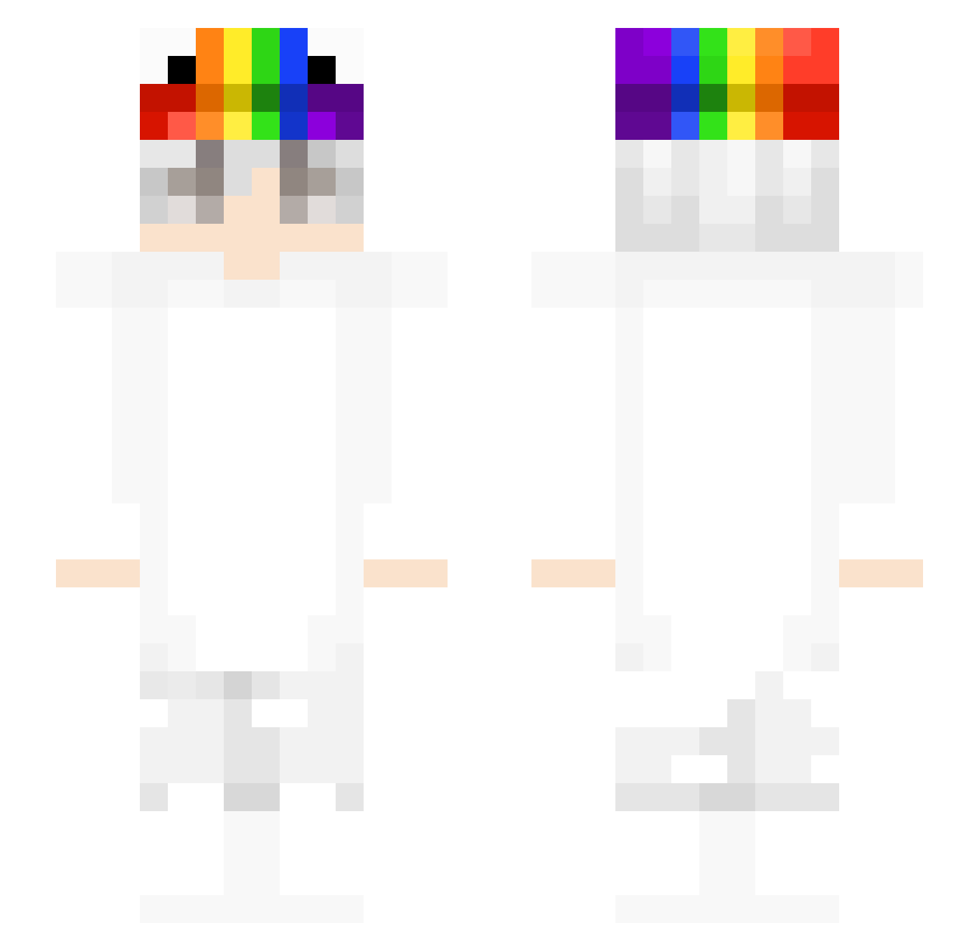 LUSKAV Minecraft skin, front and back view
